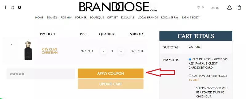how to use branddose coupon code