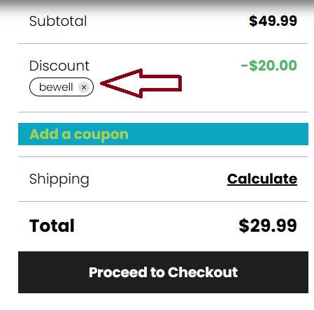 Screenshot of tested coupon for Absolute Nature CBD