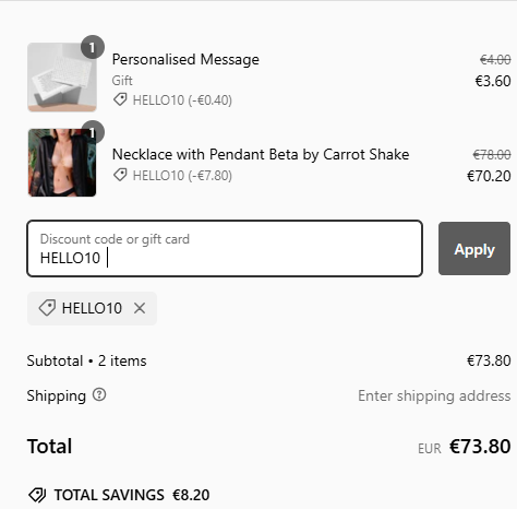 Screenshot of tested coupon for BIJOUX Indiscrets