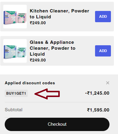 Screenshot of tested coupon for Cleevo