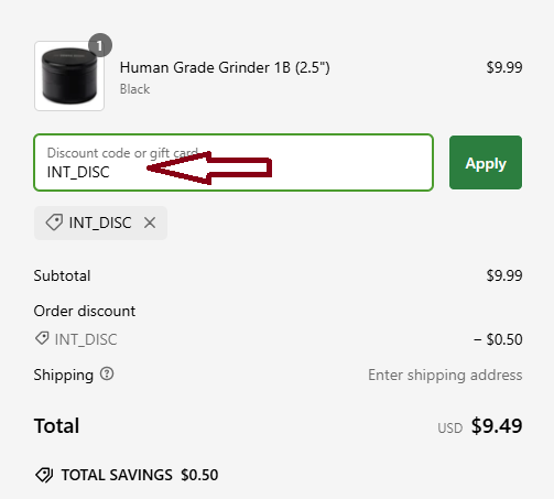 Screenshot of tested coupon for Dankgeek