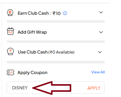 Screenshot of tested coupon for Firstcry