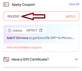 Screenshot of tested coupon for Firstcry