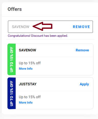 Screenshot of tested coupon for IndiGo 6e Hotels