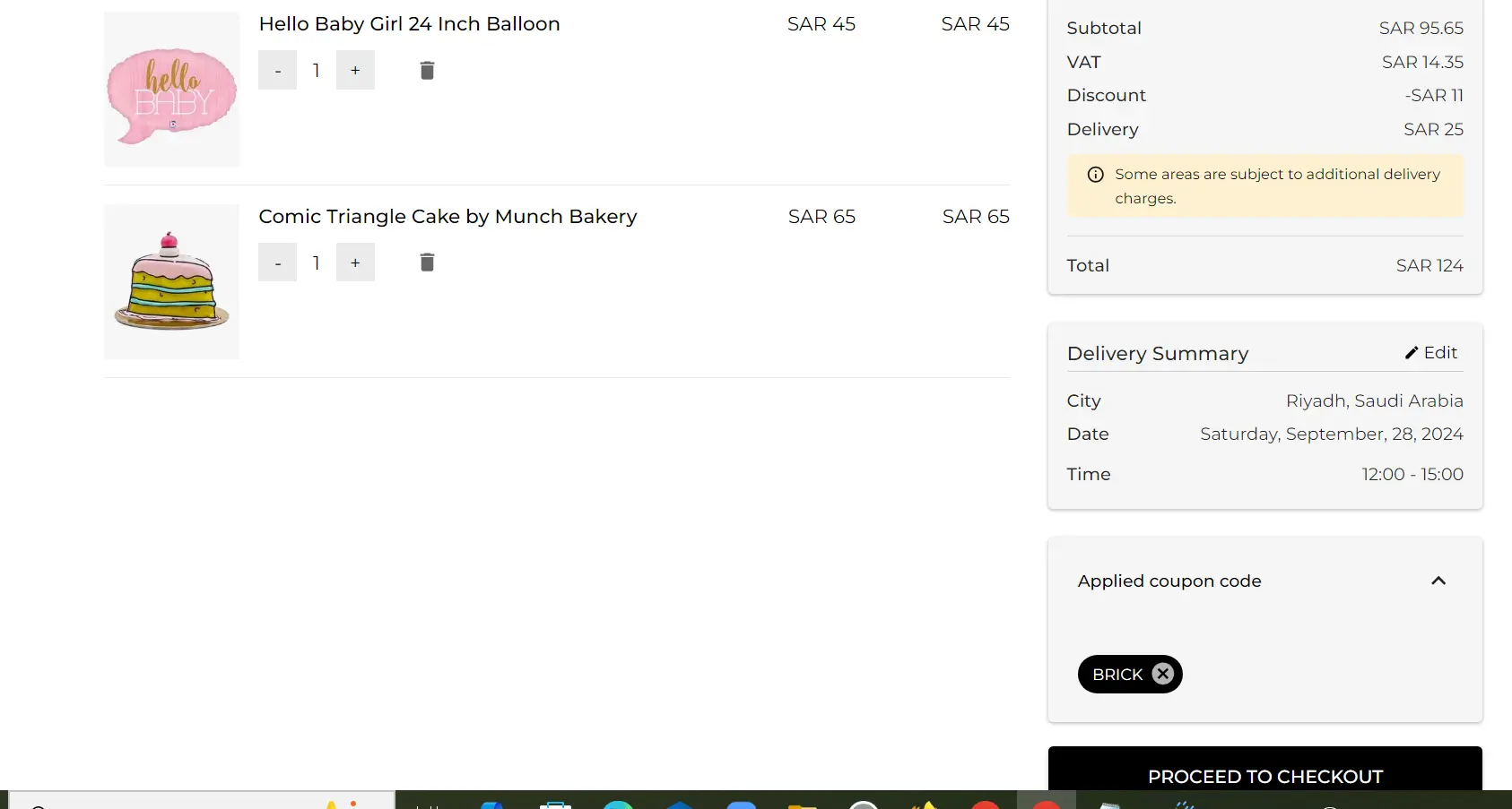 Screenshot of tested coupon for Joi Gifts