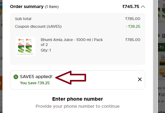 Screenshot of tested coupon for Krishna's Herbal & Ayurveda