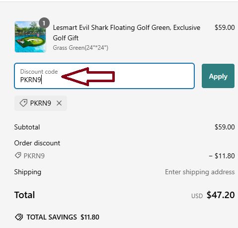 Screenshot of tested coupon for Lesmart