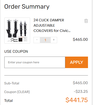 Screenshot of tested coupon for MaXpeedingrods