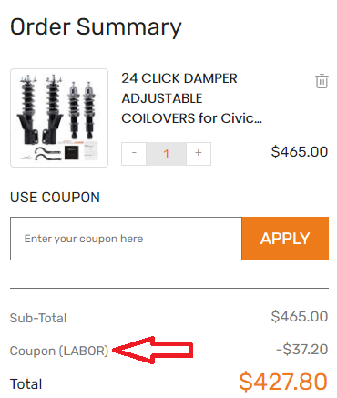 Screenshot of tested coupon for MaXpeedingrods