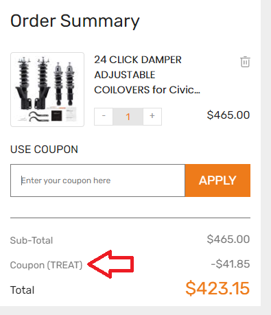 Screenshot of tested coupon for MaXpeedingrods