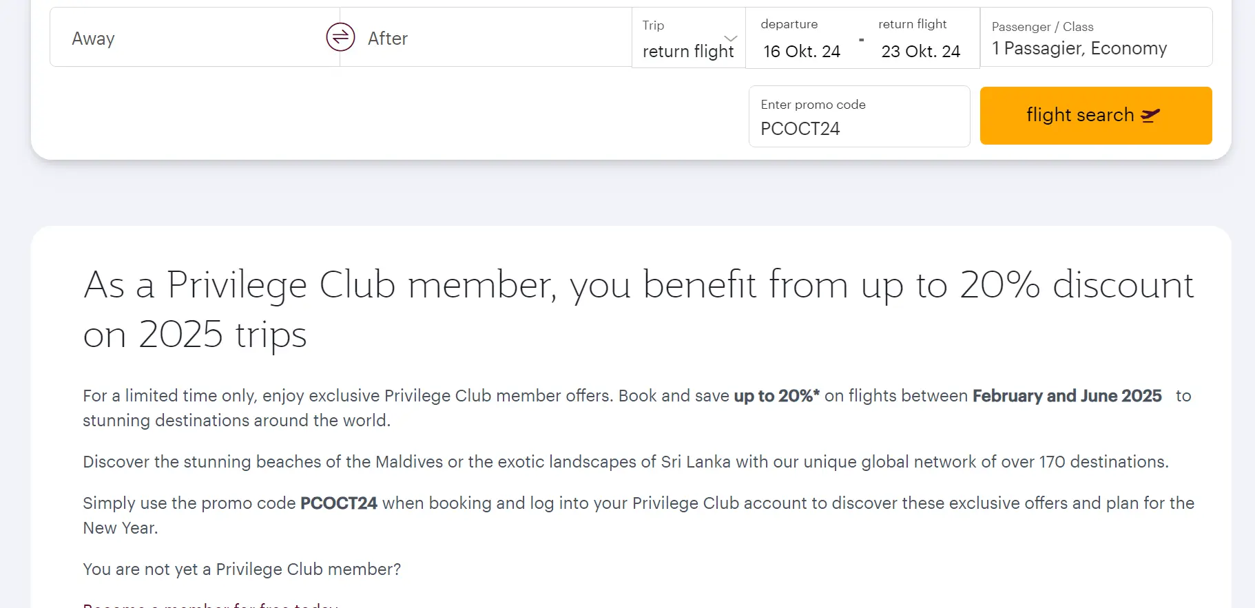 Screenshot of tested coupon for Qatar Airways