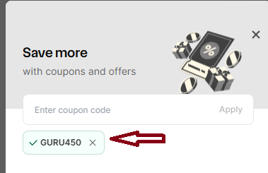 Screenshot of tested coupon for Snitch