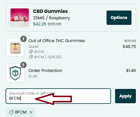 Screenshot of tested coupon for Soul CBD