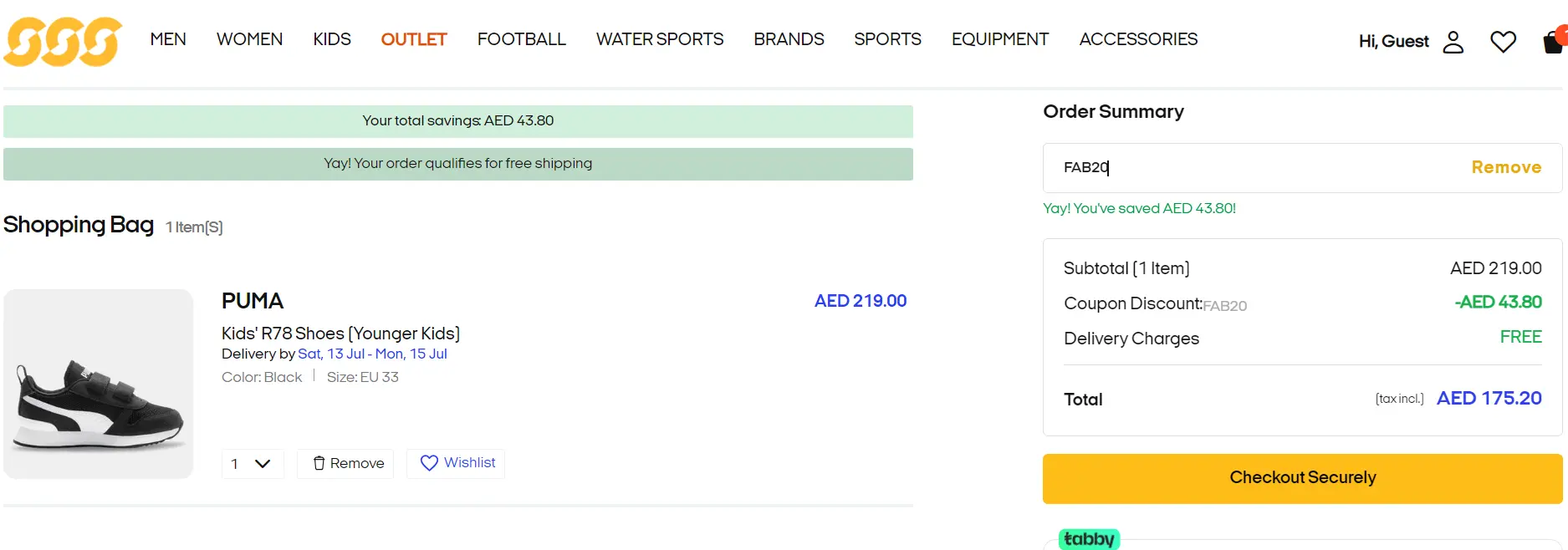 Screenshot of tested coupon for Sun And Sand Sports
