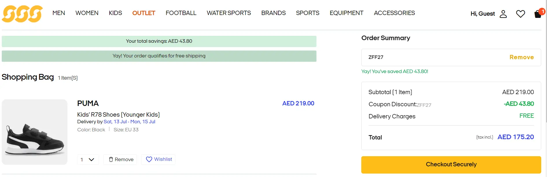 Screenshot of tested coupon for Sun And Sand Sports