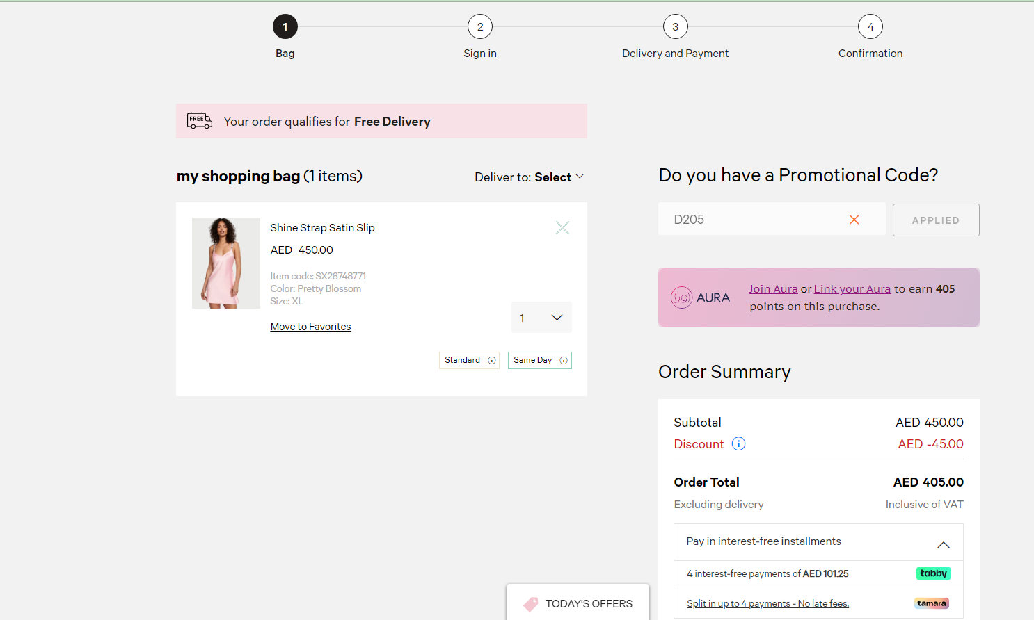 Screenshot of tested coupon for Victoria Secret