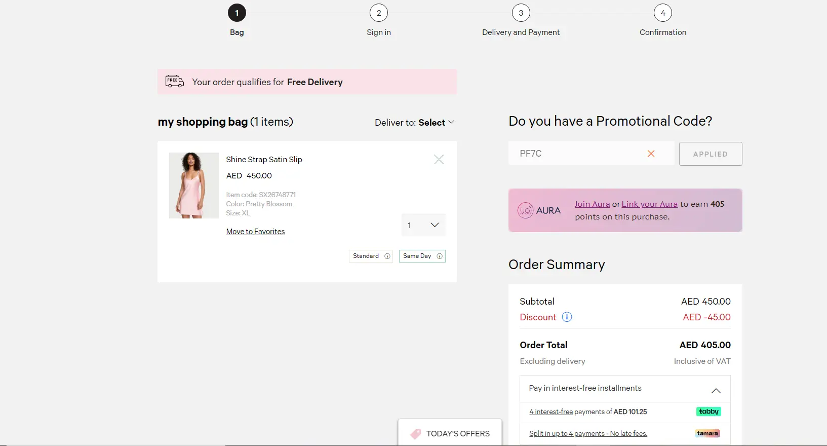 Screenshot of tested coupon for Victoria Secret