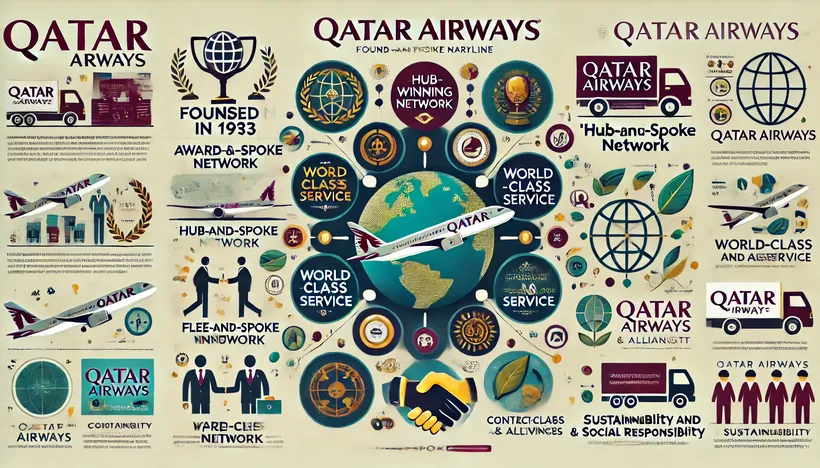 Infographic highlighting key features of Qatar Airways