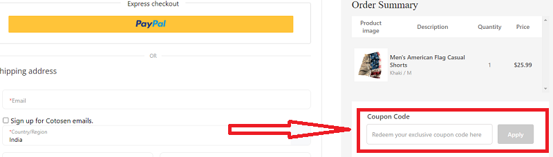  how to use cotosen coupon code