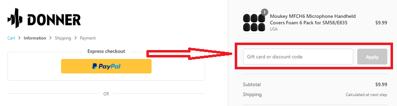  how to use donner coupon code