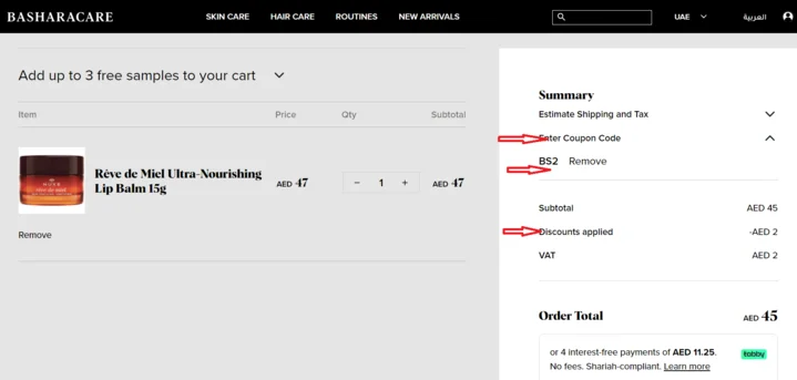 how to use basharacare coupon code