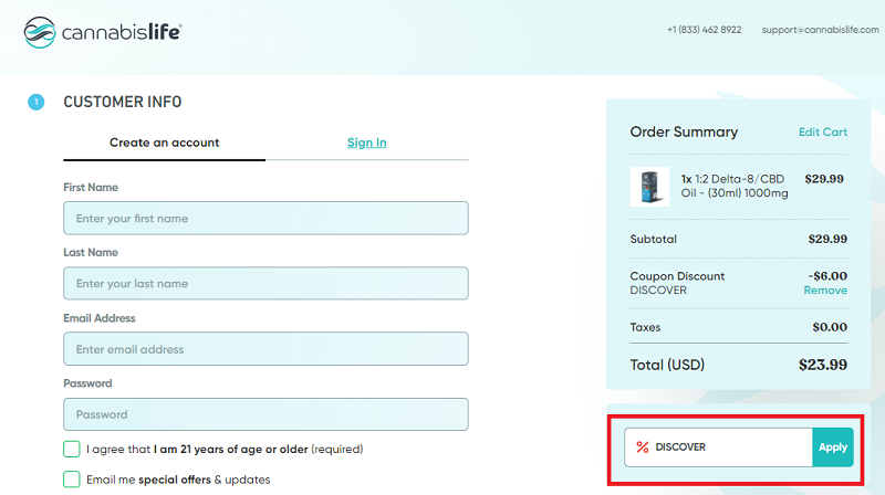 how to use cannabisLife coupon