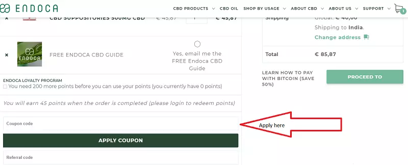 how to use endoca coupon code 