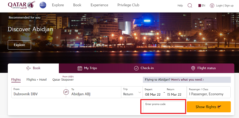 how to use qatar airways coupon code